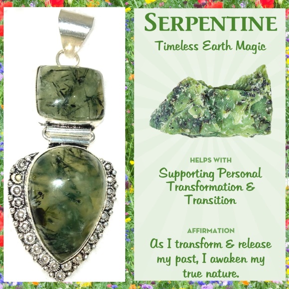 Magic Natural Serpentine Gemstone Handmade Pendant - Picture 1 of 3
